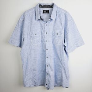 Buckle Black Athletic Fit Light Blue Short Sleeve Button Front Men's Shirt XXL